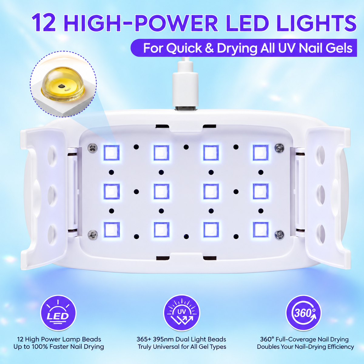 Lámpara LED UV para Secado de Esmalte de Uñas (30% de descuento para segundas unidades)