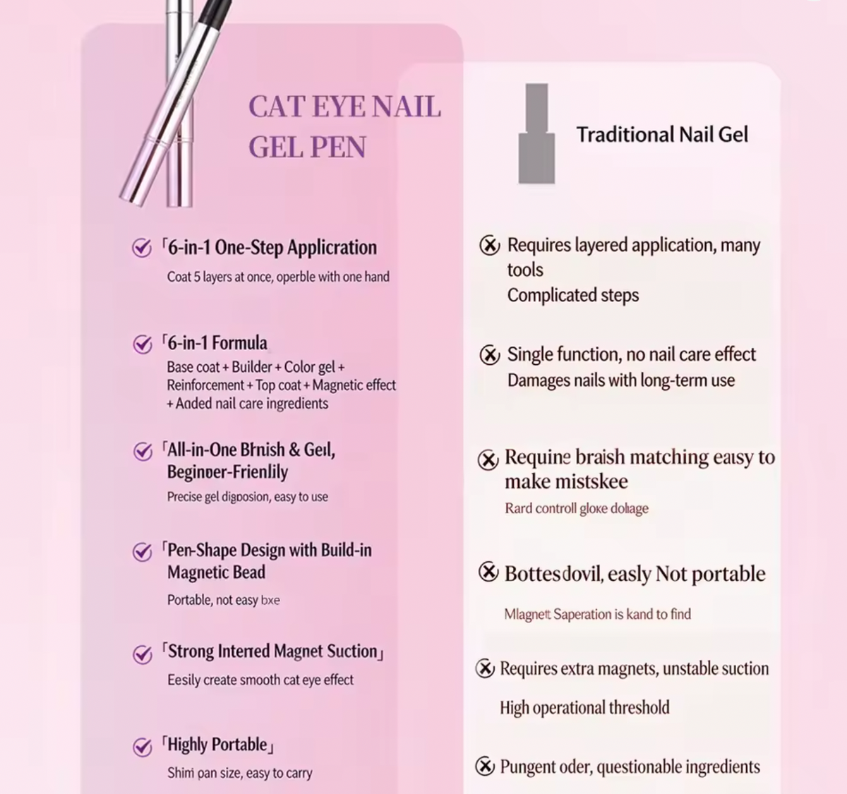 Bolígrafo de Gel para Uñas 3 en 1 con Base, Color y Top Coat (30% en segundas unidades)