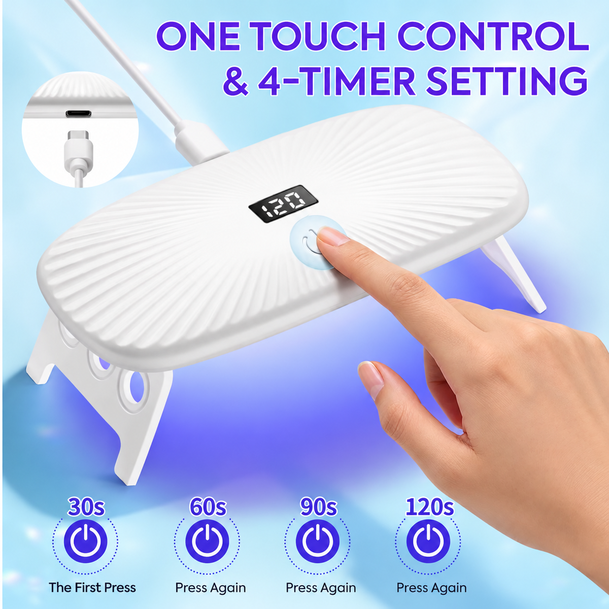 Lámpara LED UV para Secado de Esmalte de Uñas (30% de descuento para segundas unidades)