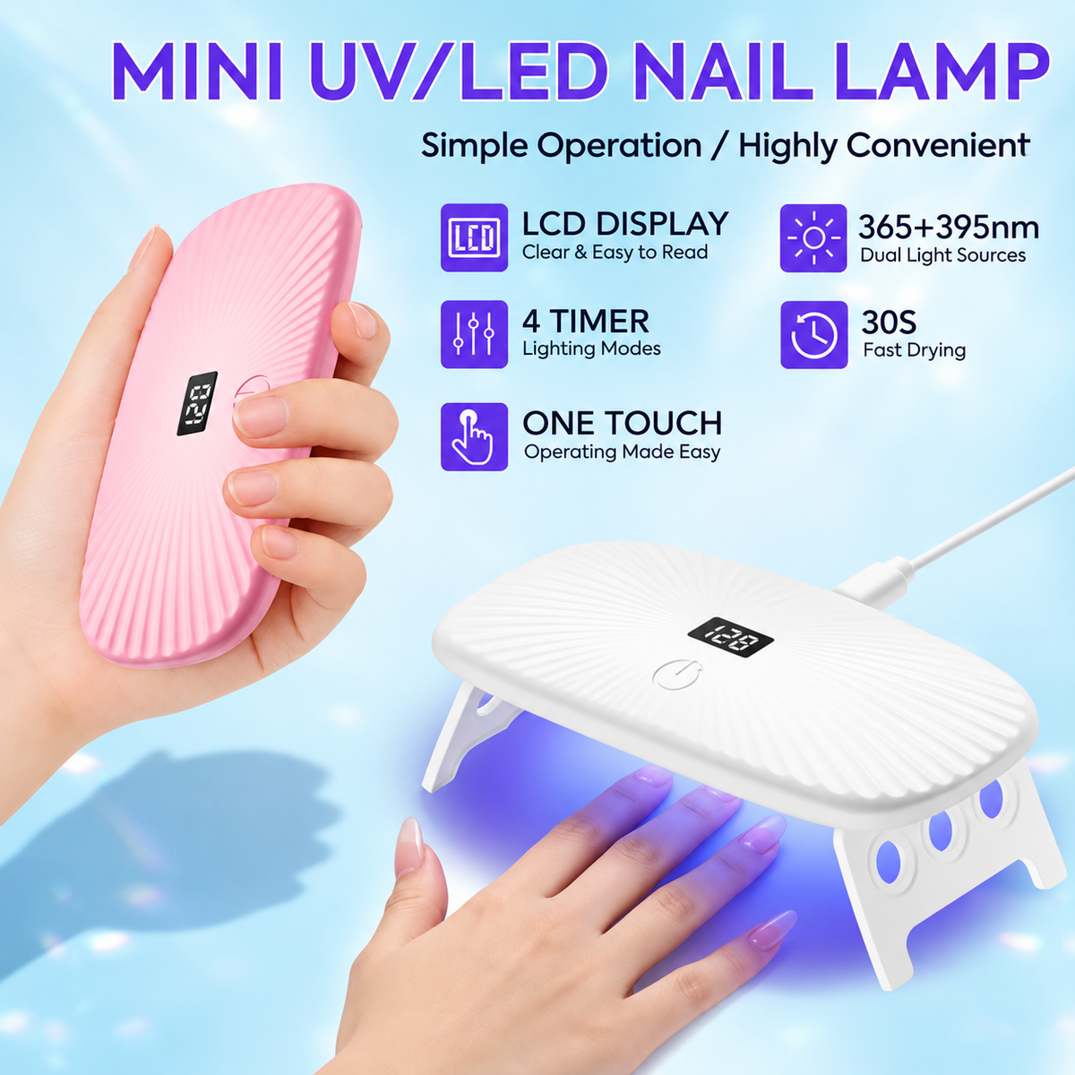 Lámpara LED UV para Secado de Esmalte de Uñas (30% de descuento para segundas unidades)